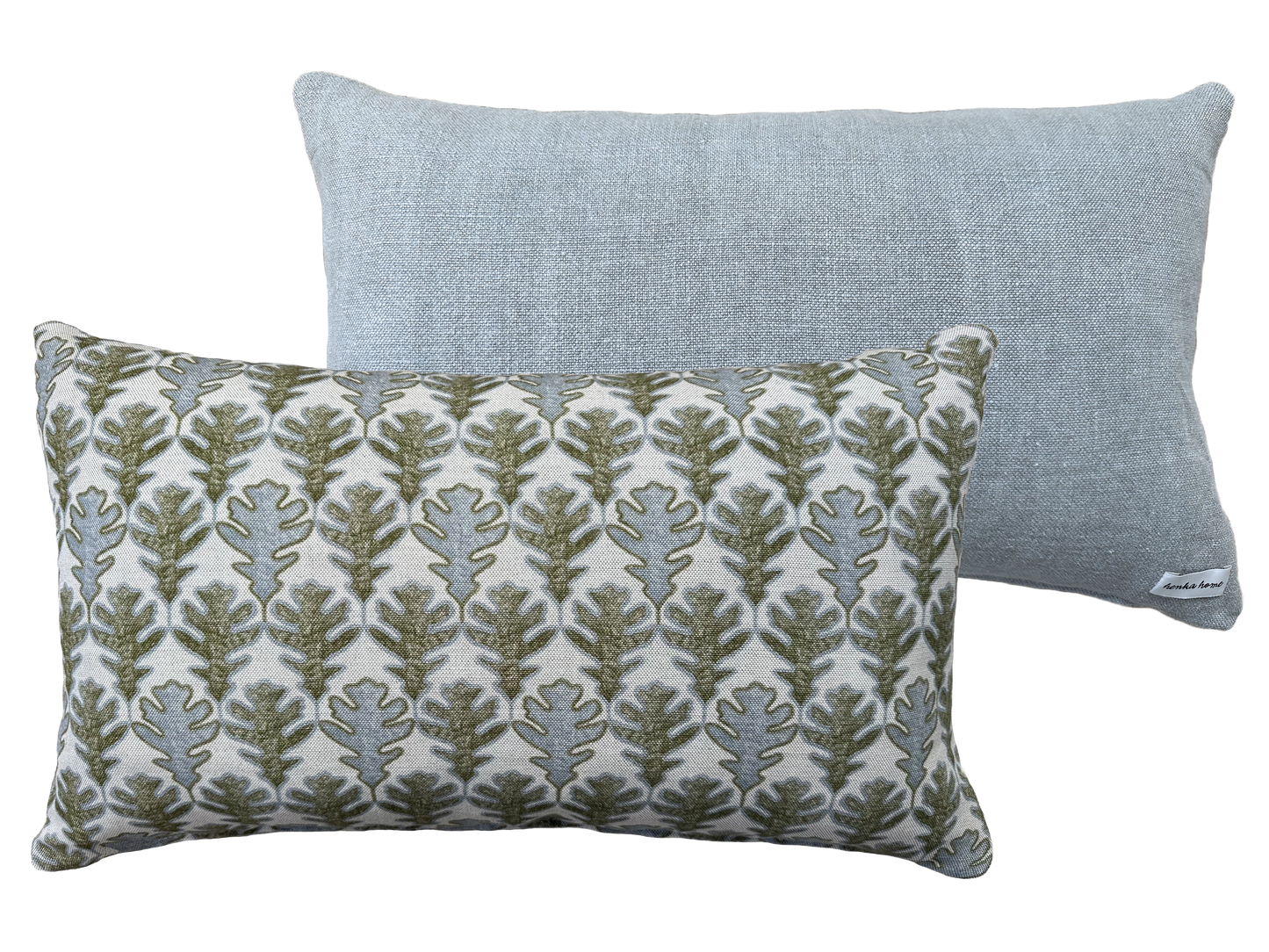 BROADLEAF FLAX FLOWER/MOSS ~ OBLONG CUSHION