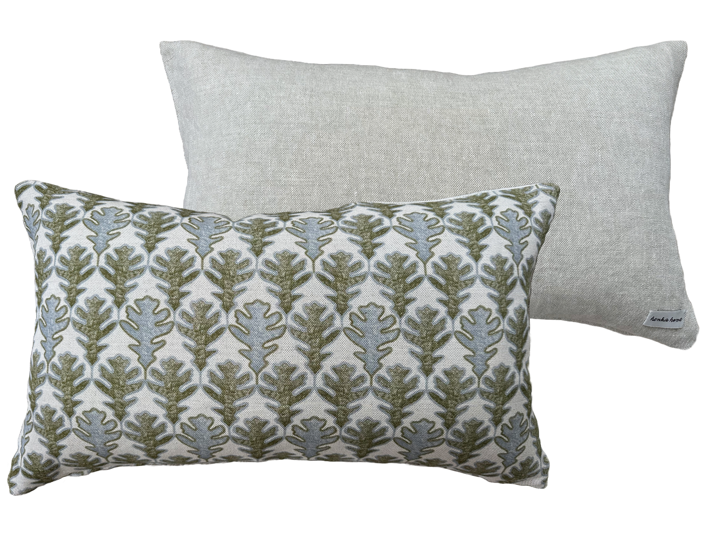 BROADLEAF FLAX FLOWER/MOSS ~ OBLONG CUSHION