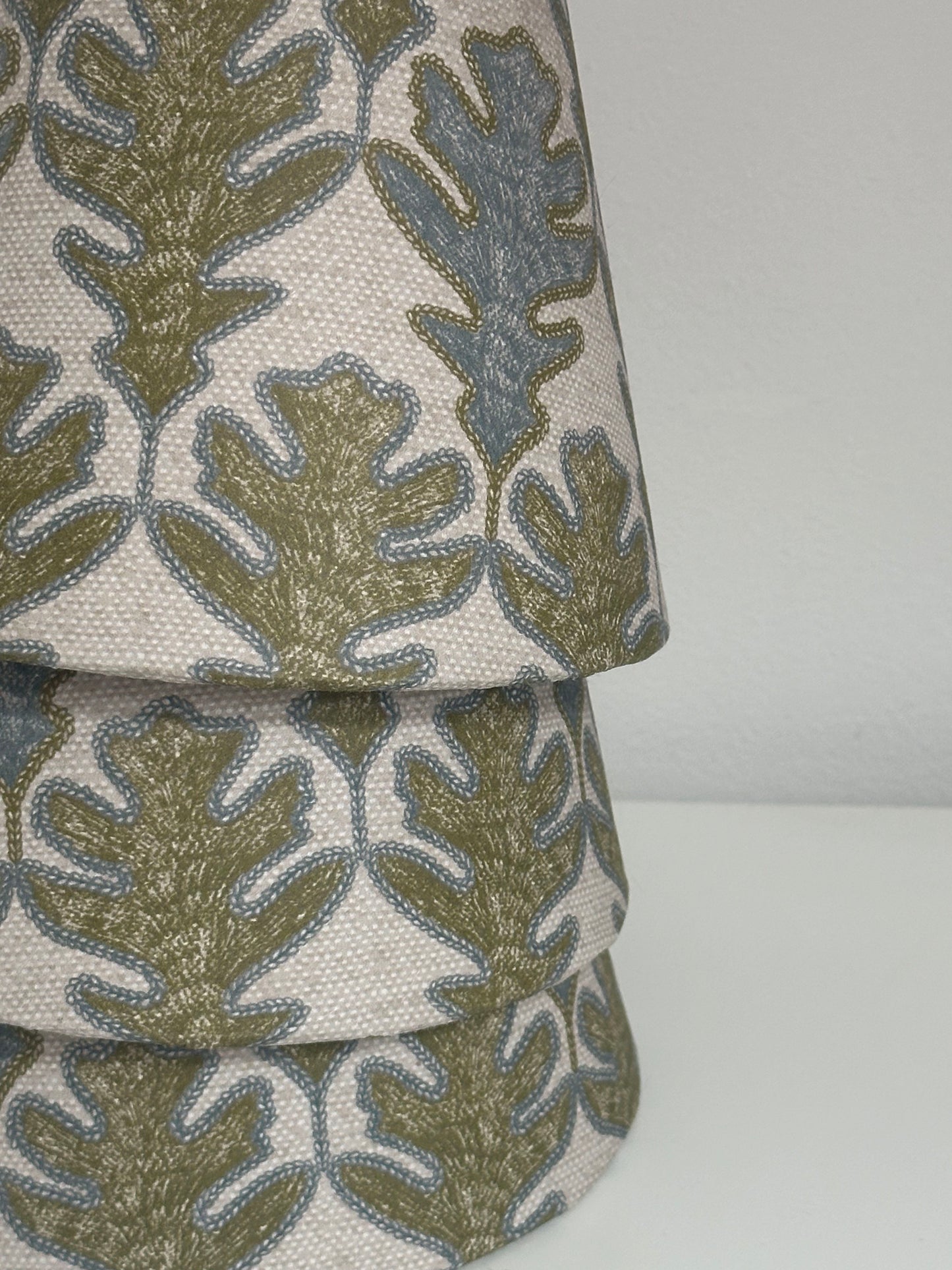CANDLE CLIP LAMPSHADE ~ BROADLEAF FLAX FLOWER/MOSS