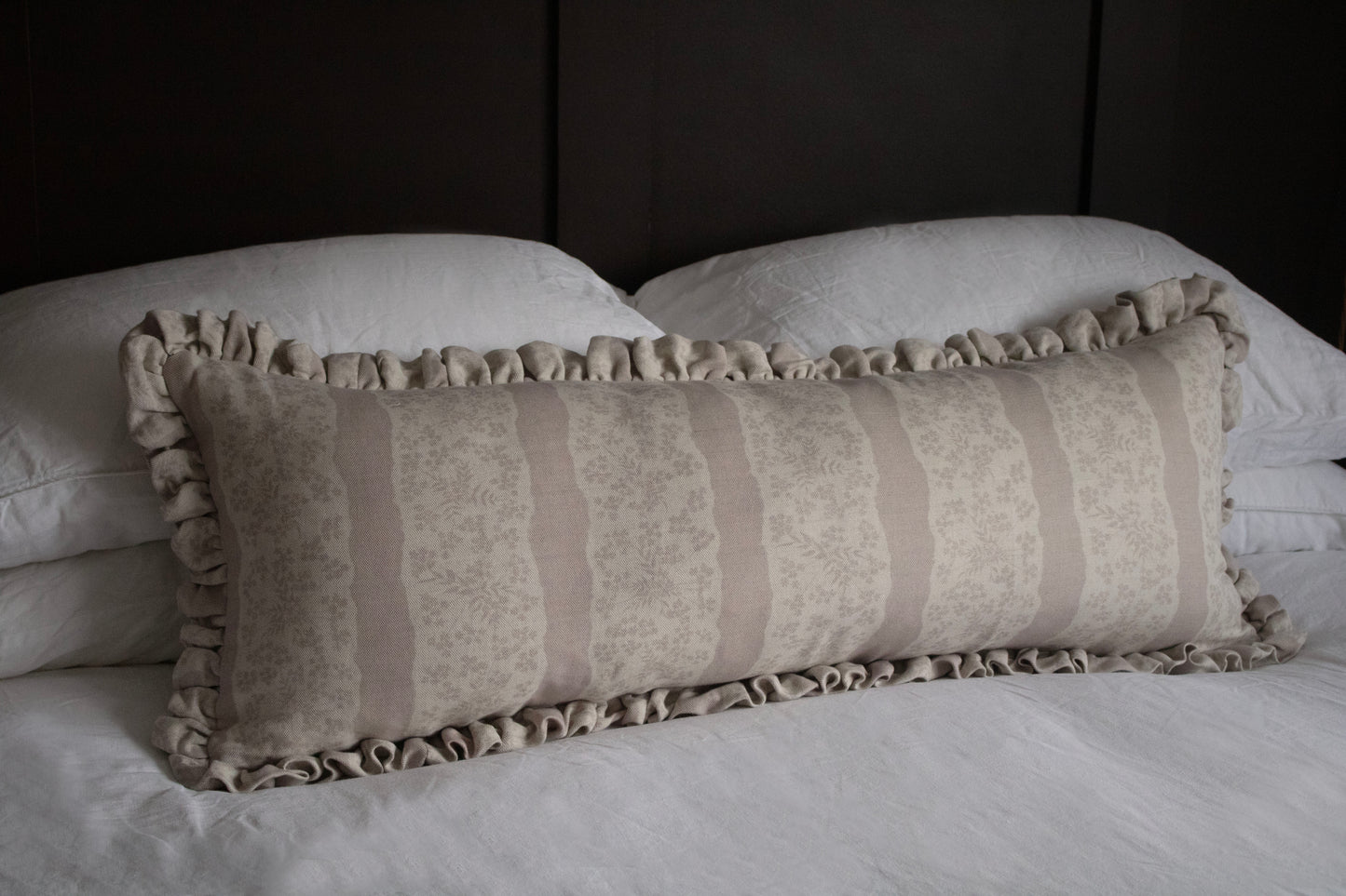 FAIRYLACE PEACH BLOSSOM ~ LUMBAR RUFFLE CUSHION
