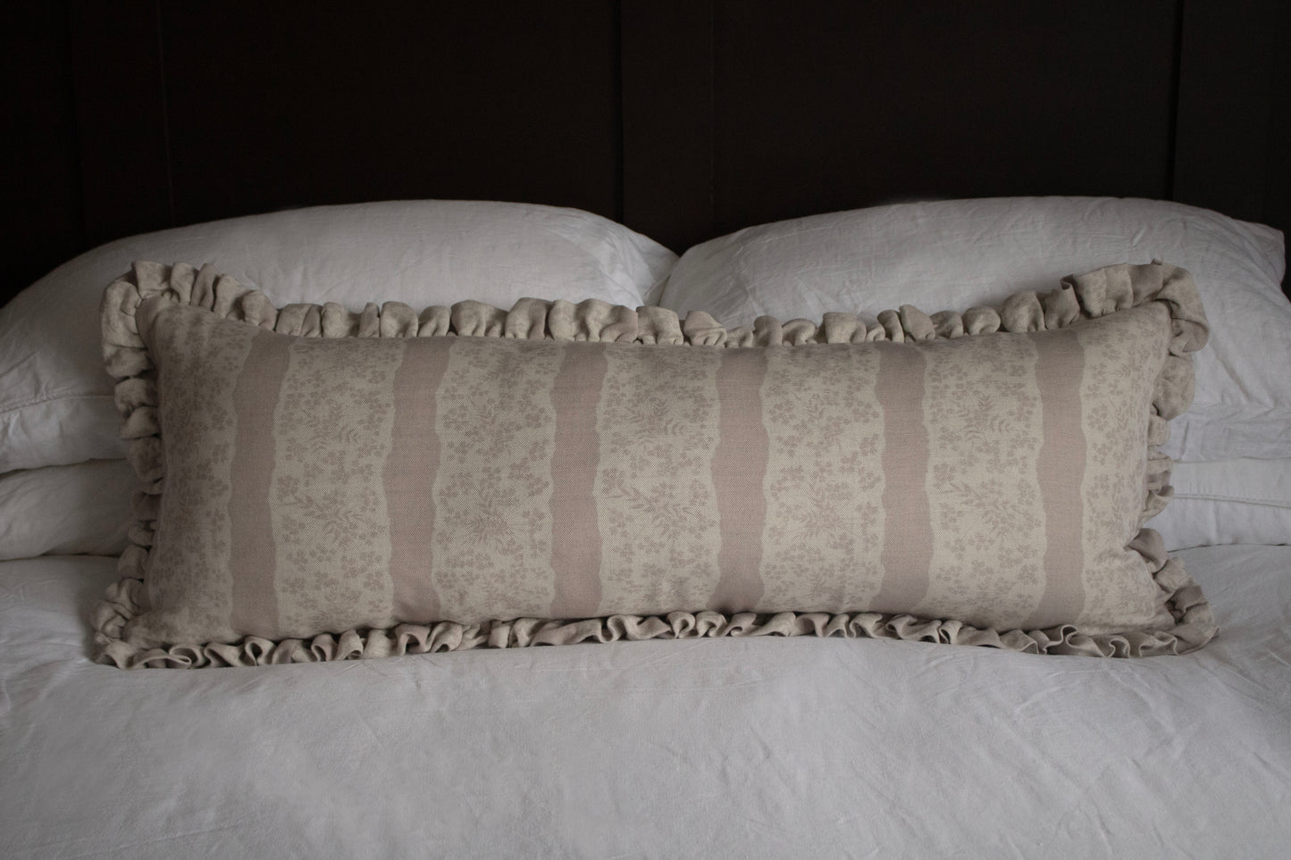 FAIRYLACE PEACH BLOSSOM ~ LUMBAR RUFFLE CUSHION
