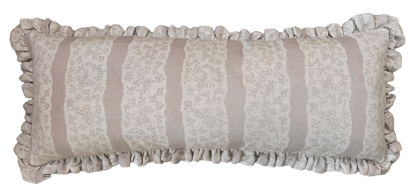 FAIRYLACE PEACH BLOSSOM ~ LUMBAR RUFFLE CUSHION