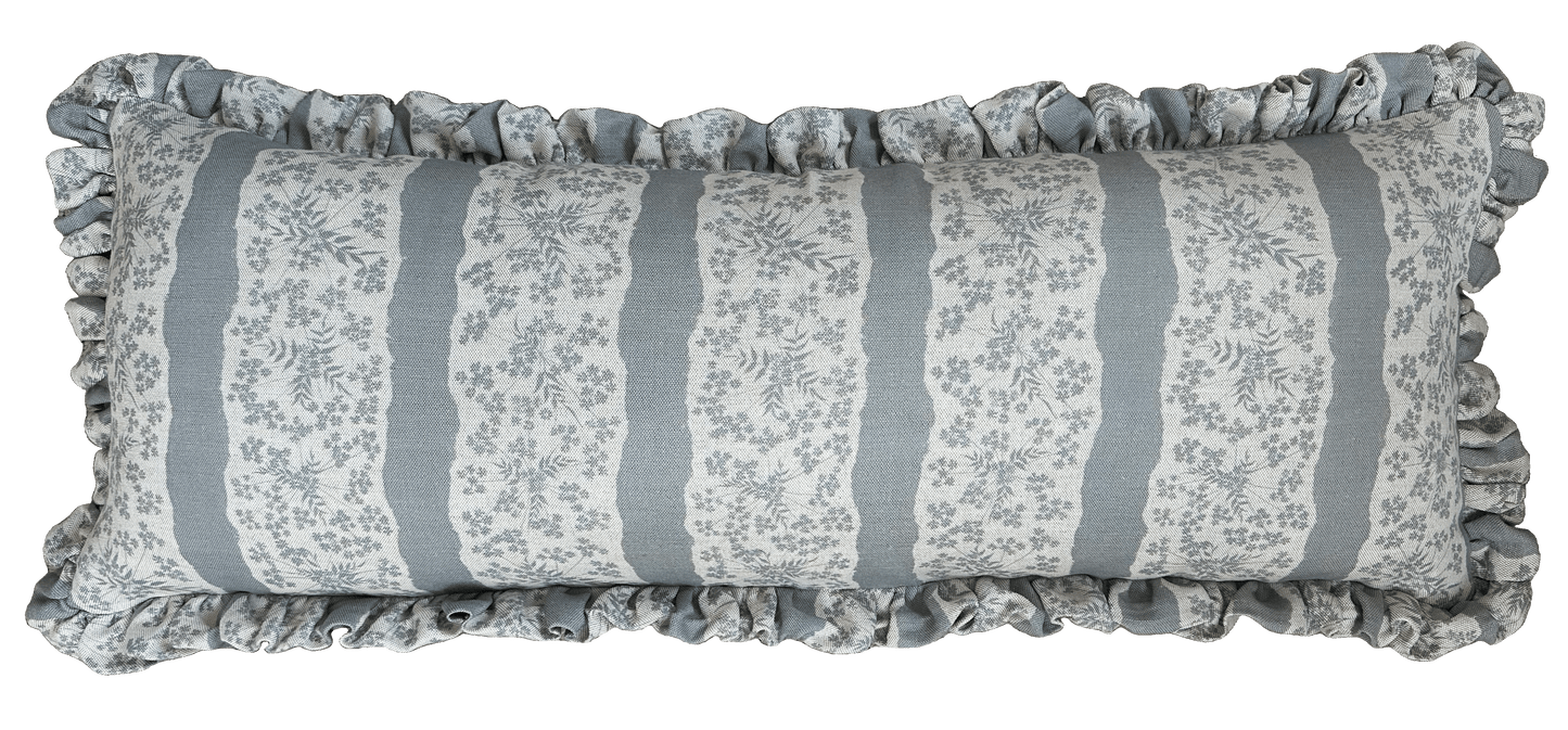 FAIRYLACE FLAX FLOWER ~ LUMBAR RUFFLE CUSHION