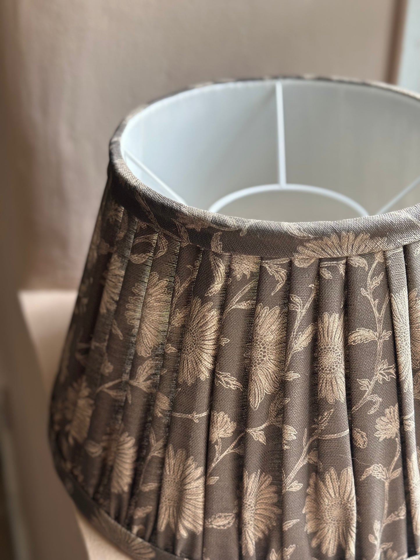 14" SOFT GATHERED LAMPSHADE ~ MOONPENNY WALNUT