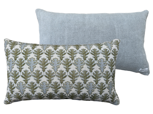 BROADLEAF FLAX FLOWER/MOSS ~ OBLONG CUSHION