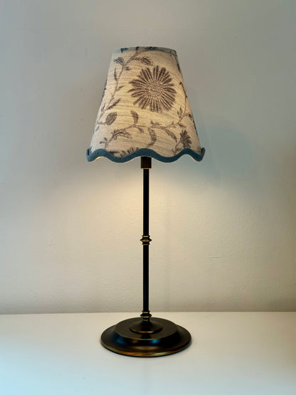 SCALLOP TRIM CANDLE CLIP LAMPSHADE ~ MOONPENNY FLAX FLOWER