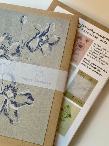 'A CARD FOR EVERY OCCASION' - PACK OF 8 GREETINGS CARDS