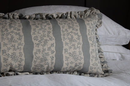 FAIRYLACE FLAX FLOWER ~ LUMBAR RUFFLE CUSHION