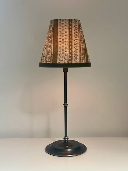 CANDLE CLIP LAMPSHADE WITH TRIM ~ DAISY CHAIN MOSS