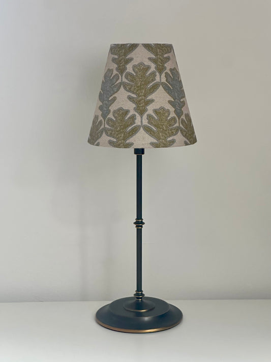 CANDLE CLIP LAMPSHADE ~ BROADLEAF FLAX FLOWER/MOSS