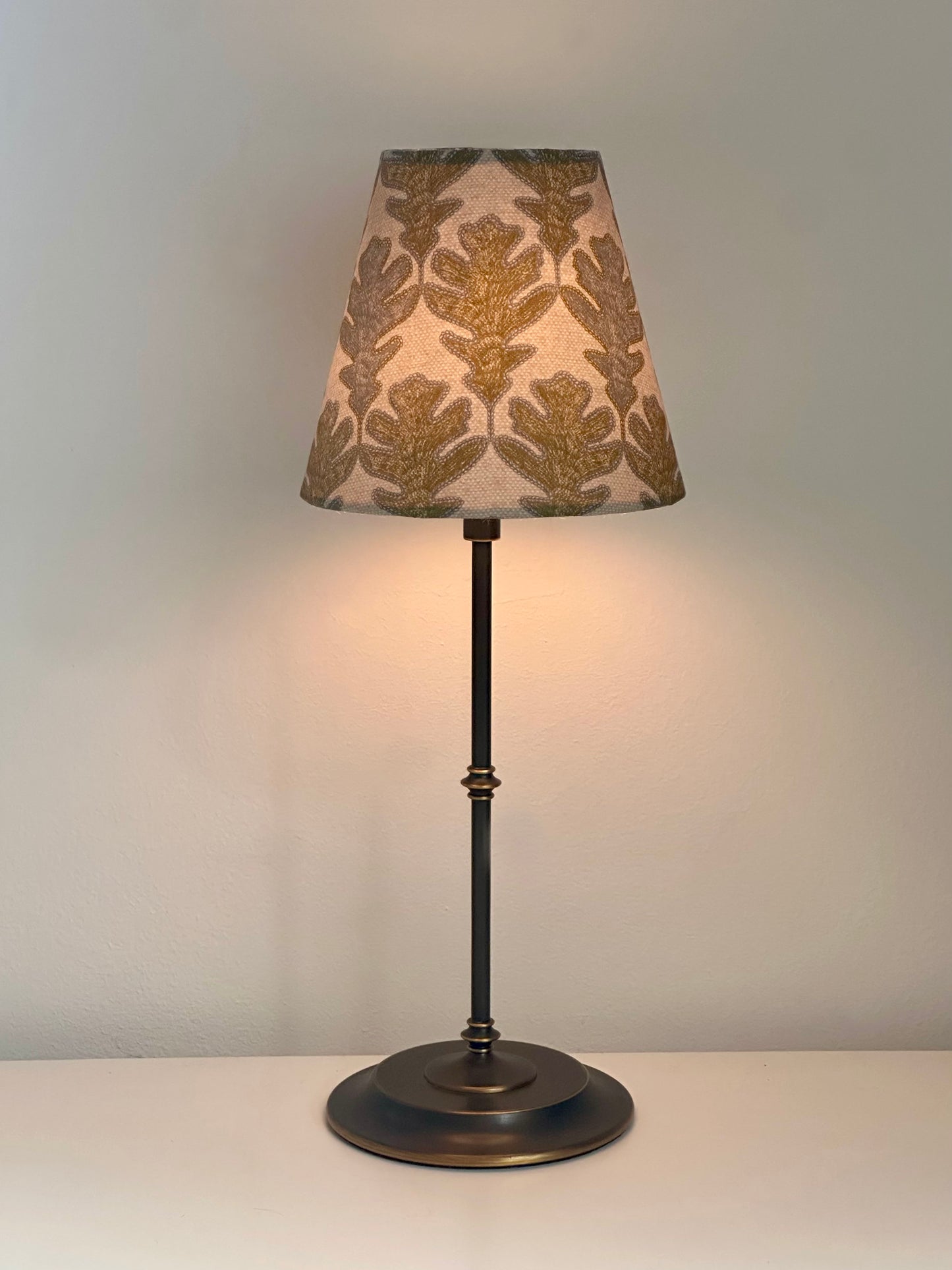 CANDLE CLIP LAMPSHADE ~ BROADLEAF FLAX FLOWER/MOSS