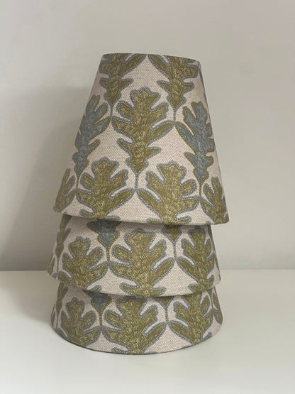 CANDLE CLIP LAMPSHADE ~ BROADLEAF FLAX FLOWER/MOSS