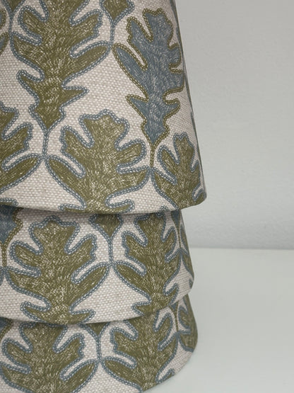 CANDLE CLIP LAMPSHADE ~ BROADLEAF FLAX FLOWER/MOSS