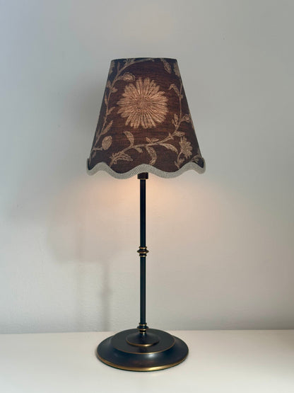 SCALLOP TRIM CANDLE CLIP LAMPSHADE ~ MOONPENNY WALNUT
