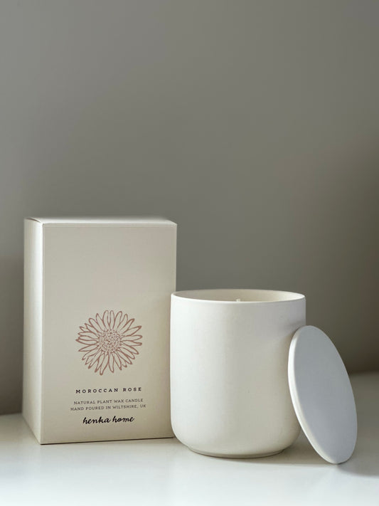 CERAMIC CANDLE ~ MOROCCAN ROSE