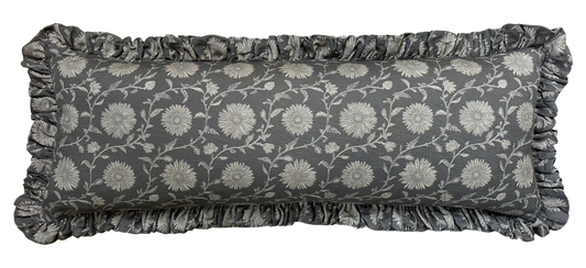 LUMBAR RUFFLE CUSHION ~ MOONPENNY WALNUT