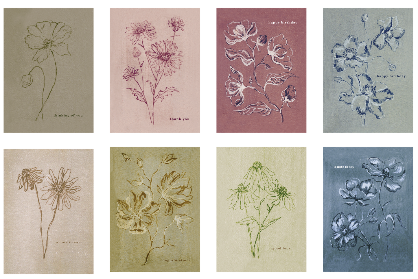 'A CARD FOR EVERY OCCASION' - PACK OF 8 GREETINGS CARDS