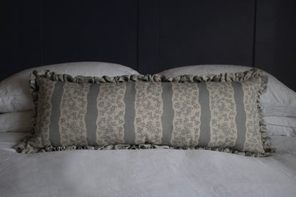 FAIRYLACE FLAX FLOWER ~ LUMBAR RUFFLE CUSHION