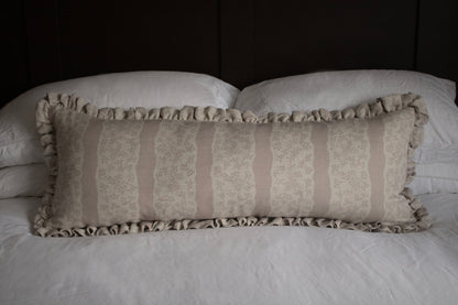 FAIRYLACE PEACH BLOSSOM ~ LUMBAR RUFFLE CUSHION