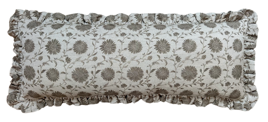 LUMBAR RUFFLE CUSHION ~ MOONPENNY CLAY