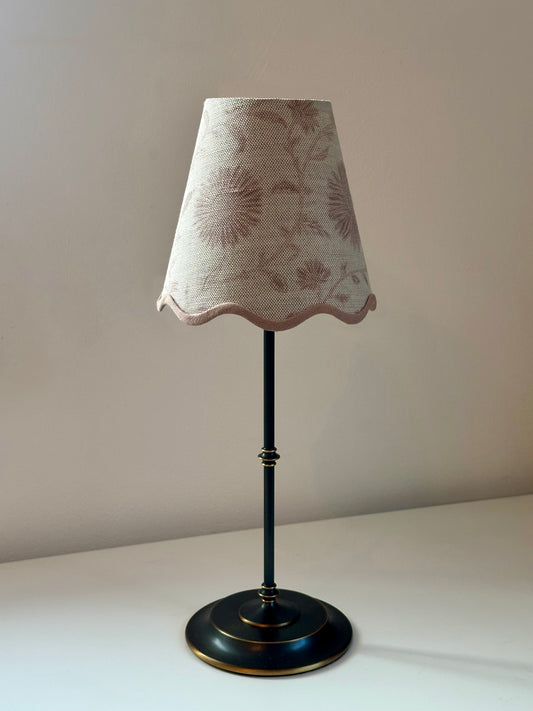 SCALLOP TRIM CANDLE CLIP LAMPSHADE ~ MOONPENNY PEACH BLOSSOM
