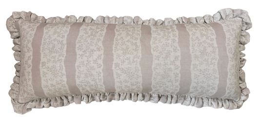 FAIRYLACE PEACH BLOSSOM ~ LUMBAR RUFFLE CUSHION