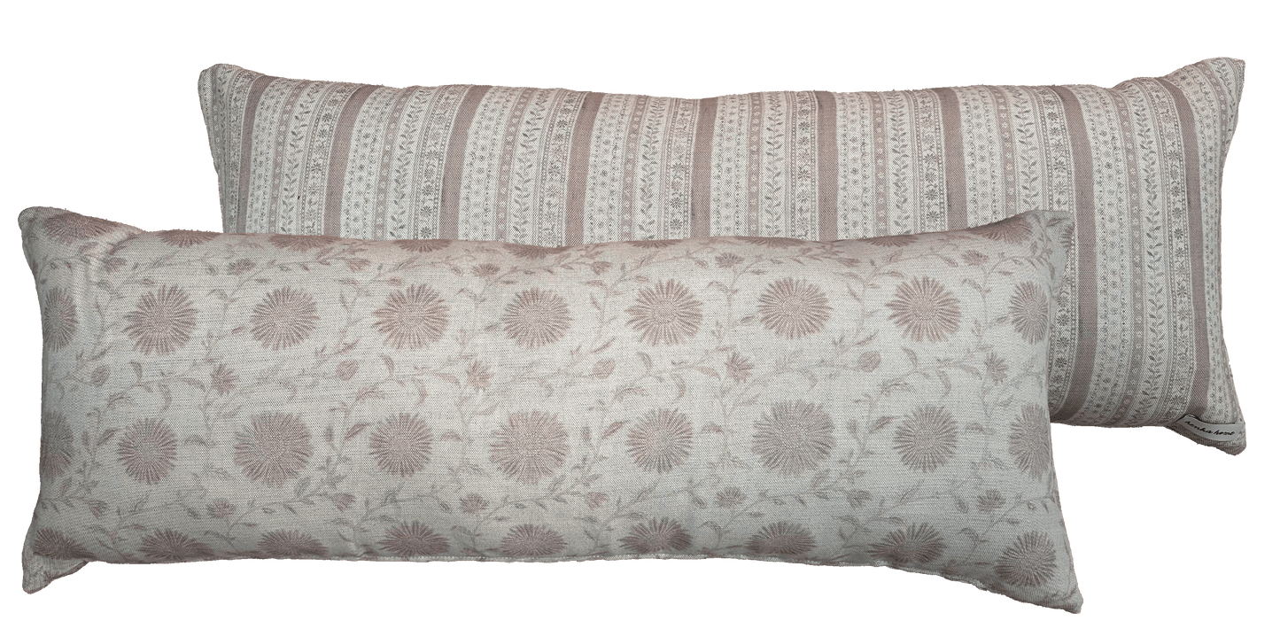 MOONPENNY/DAISY CHAIN PEACH BLOSSOM ~ LUMBAR CUSHION